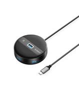 Šakotuvo adapteris, 4 prievadų USB-C - USB-A, 0,3 m, juodas