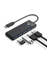 ŠAKOTĖLIS 4 prievadų skirstytuvas USB-C - USB-A 0,15 m - juodas