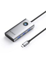 6 viename USB-C prijungimo stotelė - USB-A USB-C HDMI PD 100W 4K 30Hz - pilka