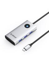 6 viename USB-C prijungimo stotelė - USB-A USB-C HDMI RJ45 PD 100W 4K 30Hz 2.5G - sidabrinė