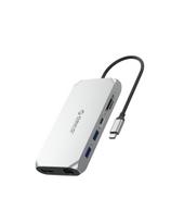 12 viename USB-C šakotuvo stotelė – USB-A USB-C HDMI DisplayPort SD/ microSD RJ45 3,5 mm CTIA – sidabrinė
