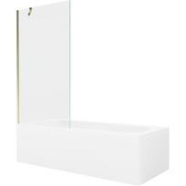 Mexen Vega stačiakampė vonia 170 x 70 cm su apdaila ir 1-duris širmeliu 90 cm, skaidri, auksinė - 550117070X9509000050