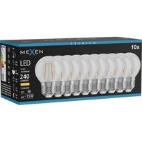 Mexen Vintis 10x LED siūlelio lemputė E27, G45, 2W, Šilta - 2700K, 240 lm, skaidri - L156-E27-0227-00x10