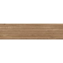 Mexen Western Wood Glazūruotas rektifikuotas riešutmedžio akmens masės plytelis, medieną imituojantis sieninis 120 x 30 cm,