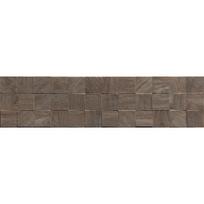 Mexen Riga Lyon Choco glazūruotas rektifikuotas G1, medį imituojanti sieninė plytelė 120 x 30 cm, matinė - TL713-120-030-52