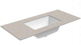 Praustuvas su stalviršiu Kame Universal, WP/10-3/H15-P3, 100 cm, Smėlio akmuo HPL