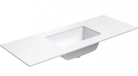 Praustuvas su stalviršiu Kame Universal, WP/12-3/H16-P3, 120 cm, Matinė balta HPL