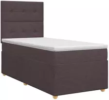 Spyruoklinė lova su čiužiniu Tamsiai rudas 90 x 190 cm Audinys