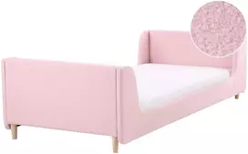Beliani Vaikiška lova Boucle LAYE 90 x 200 cm rožinė