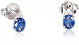 Diamond Sky Jewelry Auksiniai auskarai su deimantais ir safyrais „Notika II“