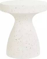 Beliani Šoninis staliukas BIVIERE 39 cm, terrazzzo efektas, balta
