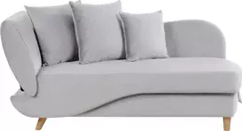 Sofa Beliani Kairysis šezlongas MERI Velūrinis šviesiai pilkas su daiktadėže