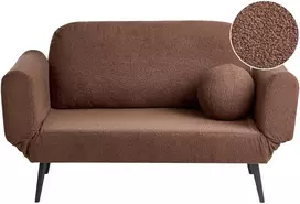 Beliani Dvivietė išskleidžiama sofa DOROTEA, Boucle, ruda