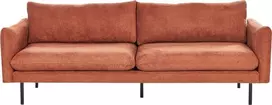 Beliani Trivietė sofa VINTERBRO šenilinė, auksinės rudos spalvos