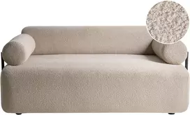 Beliani Dvivietė sofa ELVA, buklė audinys, smėlio spalva