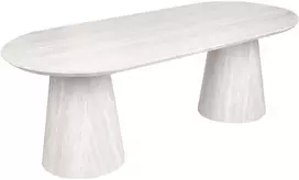 Beliani Valgomojo stalas LUMAN travertino efektas 220 cm 95 cm
