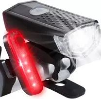 RTO Rinkinys dviračio žibintų LED priekyje ir gale dviračiui + USB dviračio žibintai