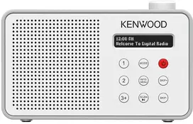 Nešiojamasis radijas JVC Kenwood CR-M25DAB DAB Plus – automatinis saugos įspėjimas – baltas ir sidabrinis