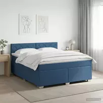 Spyruoklinė lova su čiužiniu Mėlyna 180 x 200 cm Audinys