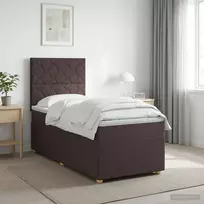 Spyruoklinė lova su čiužiniu Tamsiai rudas 90 x 190 cm Audinys