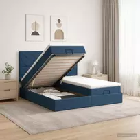 Reguliuojama lova su čiužiniu 2 vnt. Mėlyna Audinys