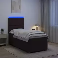 Spyruoklinė lova su čiužiniu Tamsiai rudas 90 x 200 cm Audinys