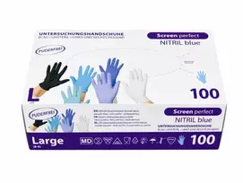 Vienkartinės nitrilinės pirštinės TOPGLOVE 5.0g L dydis, mėlynos spalvos 100vnt