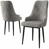 Kėdžių rinkinys Kalune Design Trex 240CHR1655, matinė, juoda sp./pilka sp., 42 cm x 46 cm x 95 cm, 2 vnt.