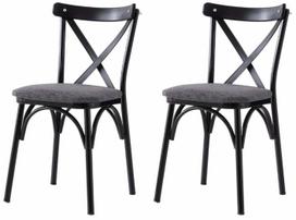 Kėdžių rinkinys Kalune Design Ekol 288 V2 974NMB1886, matinė, antracito sp./juoda sp., 40 cm x 42 cm x 81 cm, 2 vnt.