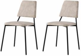 Kėdžių rinkinys Kalune Design Lima 4551 V2 974NMB1903, matinė, juoda sp./šviesiai ruda - ecru, 54 cm x 42.5 cm x 77.5 cm, 2 vnt.