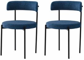 Kėdžių rinkinys Kalune Design Gini 4014 V2 974NMB1897, matinė, juoda sp./tamsiai mėlyna (navy) sp., 50.5 cm x 48.5 cm x 75.5 cm, 2 vnt.