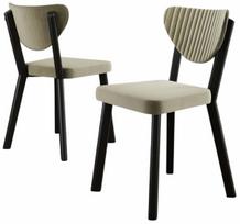 Kėdžių rinkinys Kalune Design Arfe 240CHR1773, matinė, juoda sp./kreminis ąžuolas, 46 cm x 45 cm x 86 cm, 4 vnt.