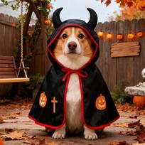 Halloween Costumes For Dogs Funny Cloak Outfit Cat Halloween Costume For Puppy Photo Props Large Breed Photo Props China Mainland brown