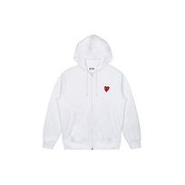 Comme des Garçons PLAY (WMNS) COMME des GARCONS PLAY Zip Hooded Sweatshirt With Red Family Heart 'White' Women's AZ-T293-051-2 L white
