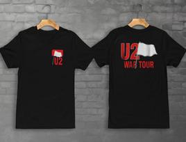 VINTAGE U2 Karas Pasaulyje Muzikos Grupė Unisex Juodi Marškinėliai L gray