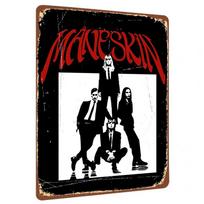 Maneskin Grupės Silueto Menas Metalo Skardos Ženklas Roko Muzikos Plakatas Svetainės Sienų Dekoras Metalinis Kabantis Paveikslas 20X30CM red