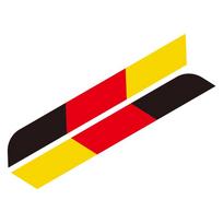 2 vnt. Automobilio šoninės juostelės lipdukai Vokietijos vėliavos dizainas Trikolorinis stilius Viniliniai lipdukai Automobilio kėbulo stiliaus dekoravimo lipdukai Priedai 2Pairs&45x5cm red