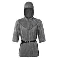 Renesanso grandinės šarvai Tunikos Marškiniai Kapucai Apyrankės Viduramžių Raitelės Kostiumas Helovino Cosplay Kariūno Kostiumas XXXL gray