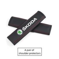 Car Neck Pillow Belt Protector Shoulder Pad For Skoda Octavia Fabia Rapid Kamiq Scala Kodiaq Superb VisionS Yeti Karoq Enyaq-iV pvhn62 black