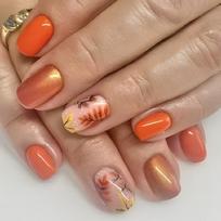 Thanksgiving Acrylic Nails Press ons Nail Autumn Leaves Designs Full Cover Fall False Nails Stick on Nails for Women 1 brown