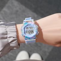 Luminous Dial Sports Kids Watches Night Light Sports Clock Digital Wristwatch  Boys Girls mėlyna