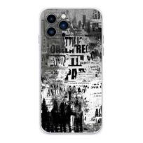 Old Newspaper Vintage Phone Case For iPhone 17 16,15,14,13,12,11 Plus,Pro,Max,XR,Plus,E,Mini Transparent Soft Cover iPhone17 black