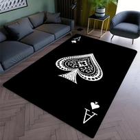 Ace of Hearts Poker Card Pattern Carpet Living Room Bedroom Bedside Sofa Area Rug Soft Indoor Game Room Floor Mat Home Decor 40x60cm gray