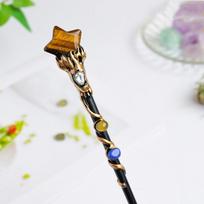 Crystal Ball Crystal Magic Wand DIY Handmade Halloween Prop Fairy Stick Lucky Tumble Witch Magic Scepter Holiday Gift white
