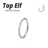 G23 Titanium 16G/18G Ear Cartilage Tragus Nose Rings Hinged Segment Ear Helix Daith Hoops Septum Clicker Nose Piercing Jewelry (16G) 1.2x6mm
