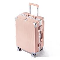 28'' Didelės talpos aliuminio rėmo vežimėlis lagaminas su dvigubu užraktu ir universaliais ratukais vyrams ir moterims 16-inch 20x30x40 single lining rožinė