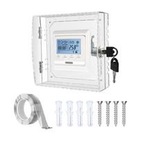 Secure Thermostat Guard Lock Box with Key Set Clear Thermostat Protector Case for Preventing Unauthorized Adjustments 1 white