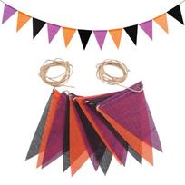 Pack Of 12 Colorful Burlap Triangle Flags Bunting Multicolored Hemps Pennant For Party Wedding Outdoor Decorations 1 pink