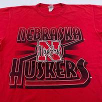 vintage 90s NEBRASKA HUSKERS UNIVERSITY T-Shirt LARGE ncaa sports L black
