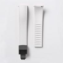 FKM Watch Band Fluoro Rubber Strap 18/19/20/21/22/24mm Quick Release Folding Clasp Cut to Size Replace Watch Bracelet for Men Women 18mm juoda/balta